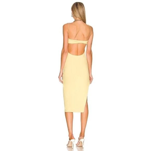 ALIX NYC Hirst Dress in Canary Large New Womens Bodycon Stretchy Cocktail - Picture 2 of 16